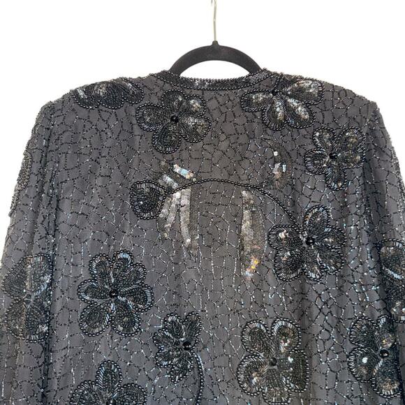 Vintage‎ Niteline Della Roufogali Silk Beaded Evening Jacket Glam Party Formal - Picture 10 of 16